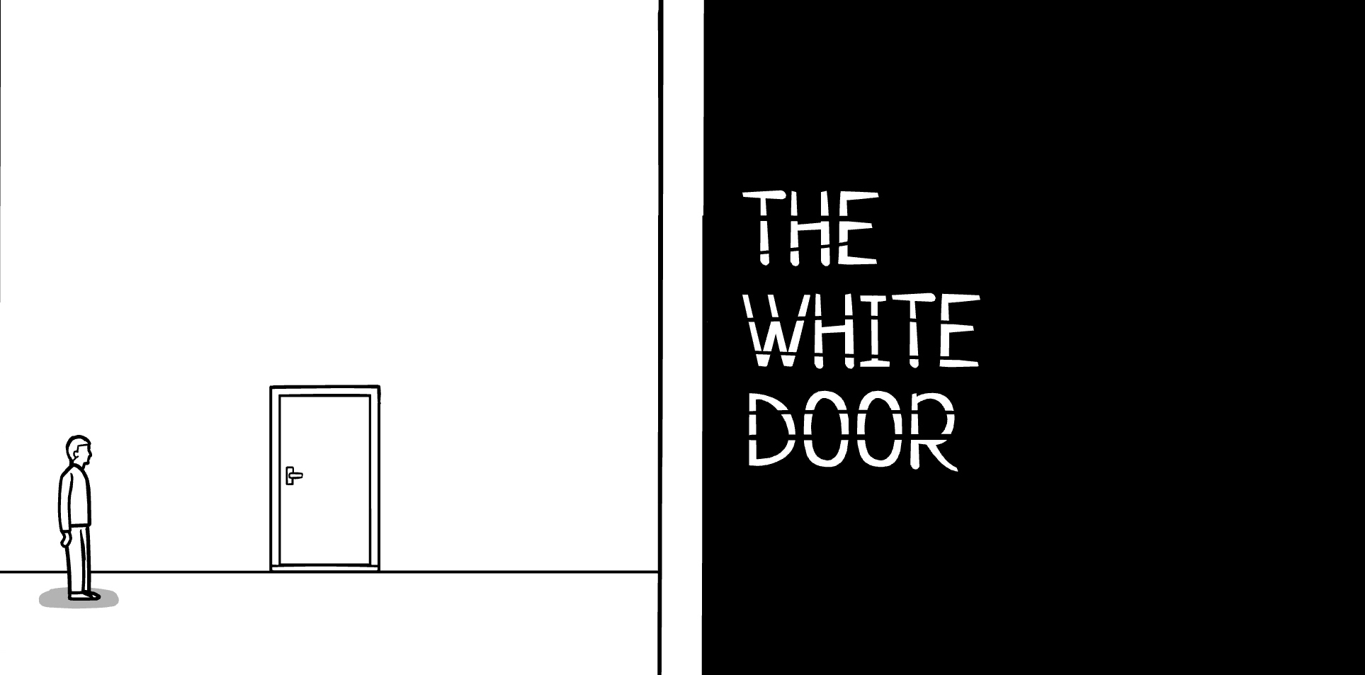 door and man illustration